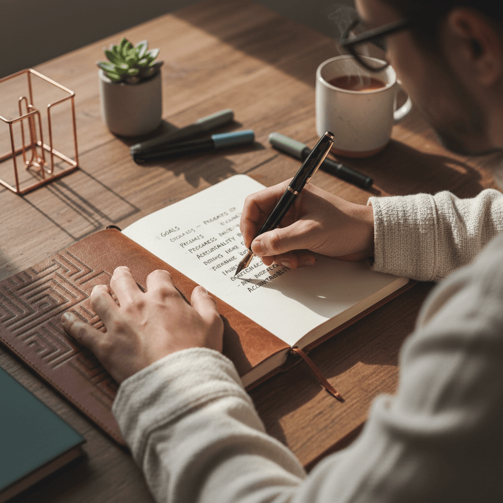 Hands engaged in focused, disciplined personal work